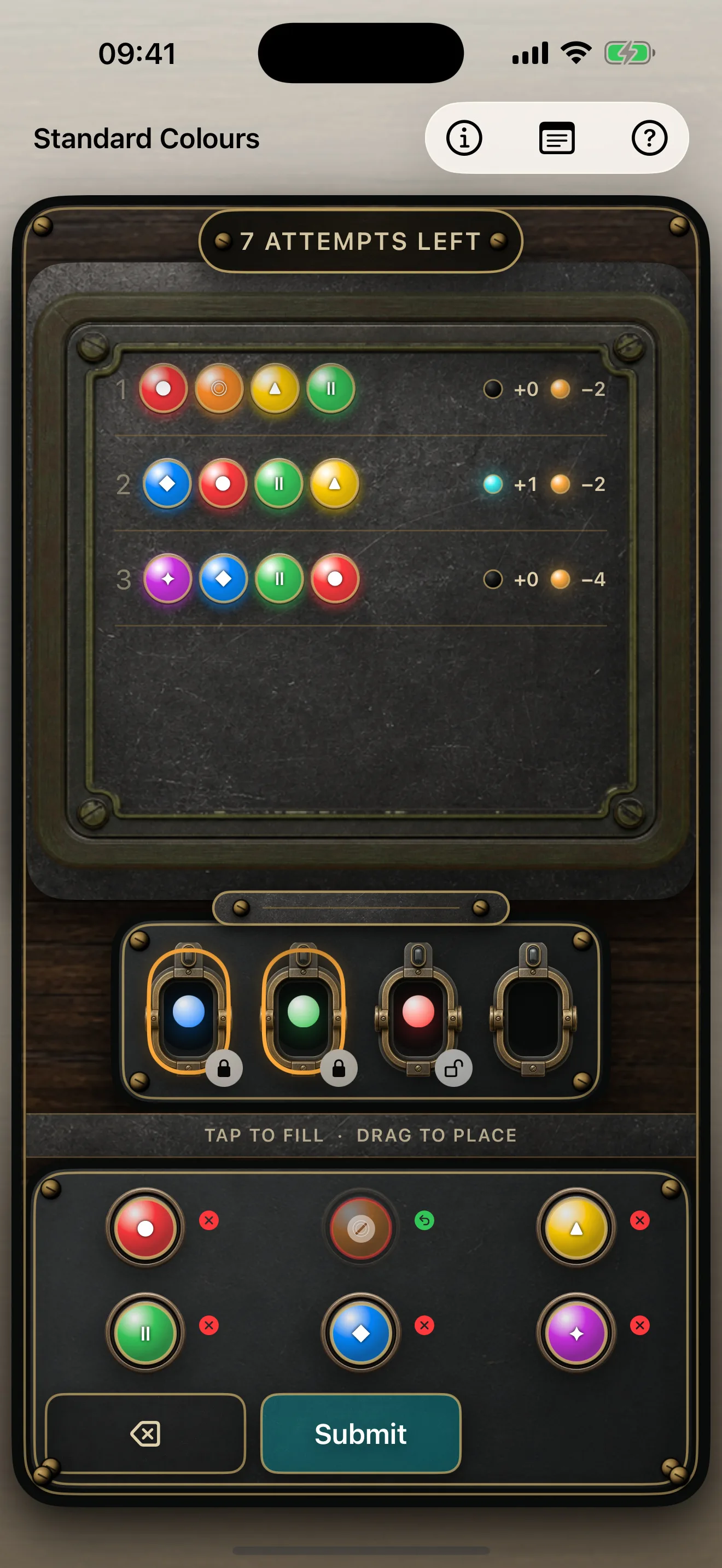 Standard Colours game