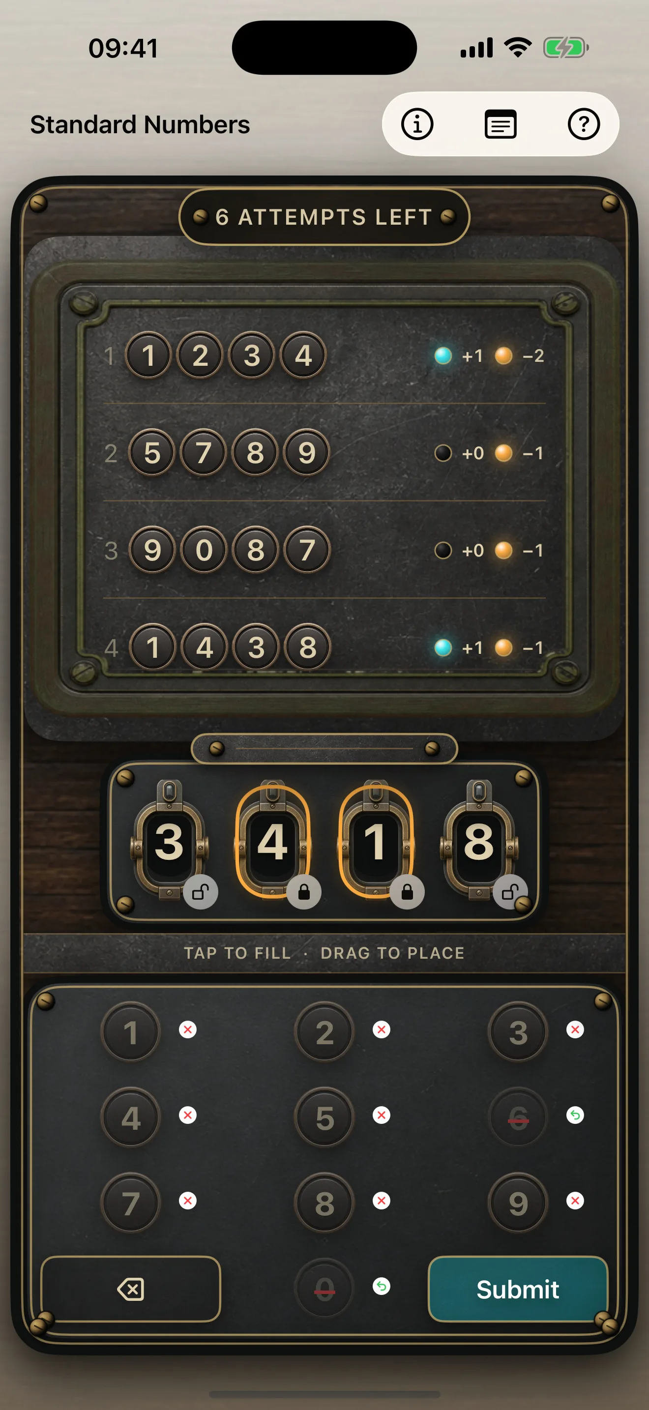 Standard Numbers game